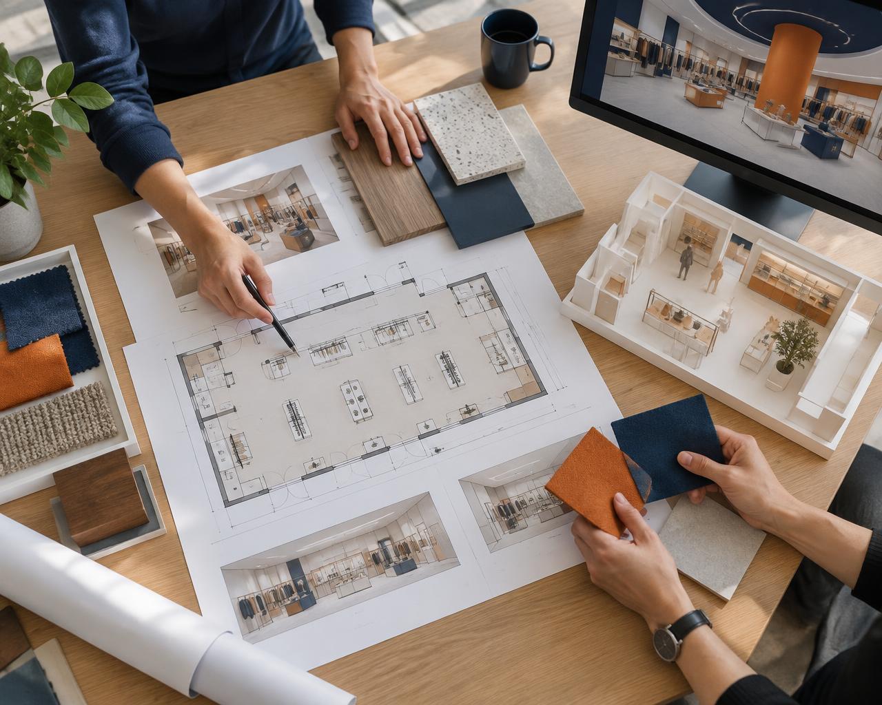 Designer working on a retail layout